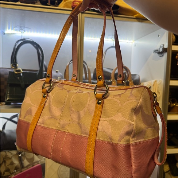 Pink and Tan Women's Handbag - Picture 2 of 10